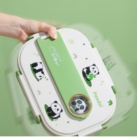 Ланч-бокс для детей 1000 мл на 2 отделения, нержавеющая сталь, герметичный, Mai Panda