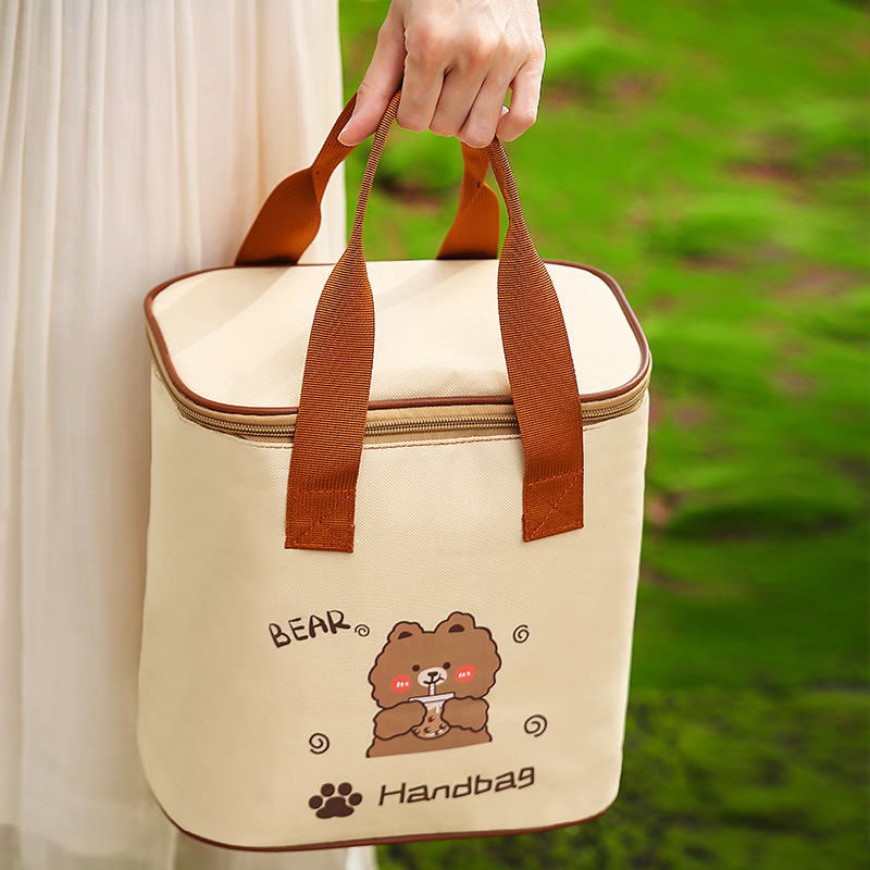 Детская термосумка для еды и ланчбоксов Beige Bear, сумка-холодильник для обедов