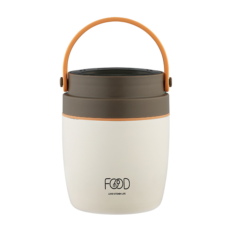 Термо ланч-набір Food Time, ланч-бокс з сумкою та ложкою, 1000 мл, коричневий