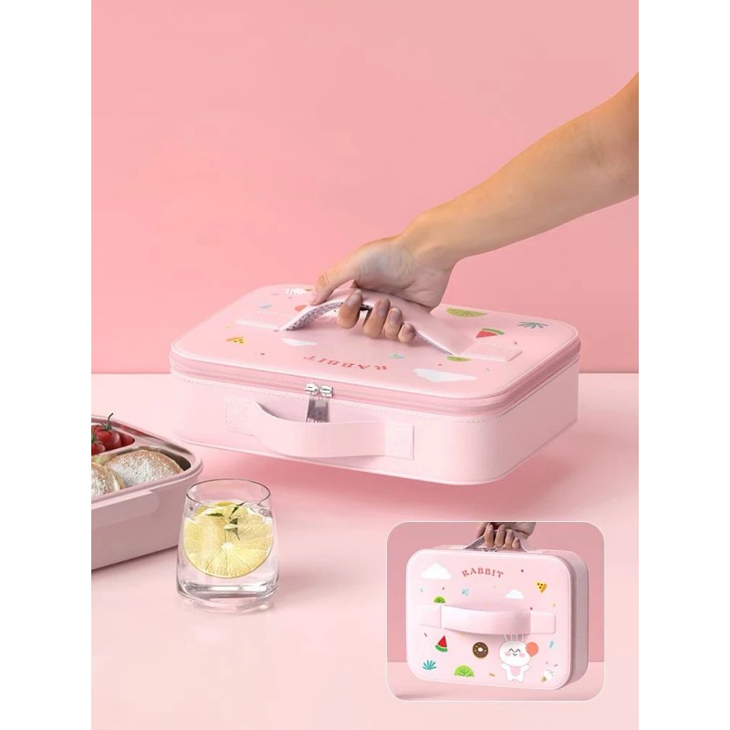 Детская плоская термосумка с милым дизайном, ланч-бег для плоских боксов Mai Rabbit
