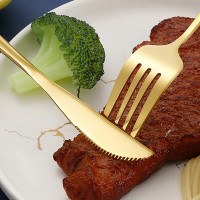 Набор столовых приборов 24 шт. Flat, 6 комплектов: 2 ложки, вилка, нож, золотой