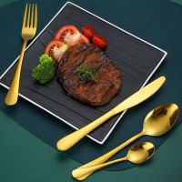 Набор столовых приборов 24 шт. Butterfly, 6 комплектов: 2 ложки, вилка, нож, золотой