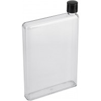 Плоска пляшка для води А4 Memo 750 мл - вузька багаторазова пляшка-блокнот з чорною кришкою