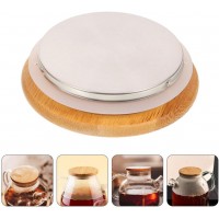 Бамбукова кришка Bamboo з металевим дном для чашок і чайників 7 см
