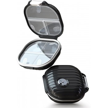 Органайзер для таблеток - вместительная таблетница Style на 7 отделений, размер S, черная