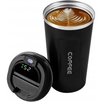 Умная термочашка Coffe Smart Tumble 380 мл с датчиком температуры, черная