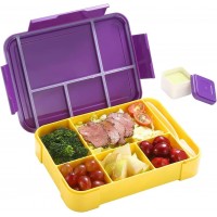Плоский ланч-бокс на 5 герметичных секций с приборами Flat-Box 1330 мл, фиолетовый