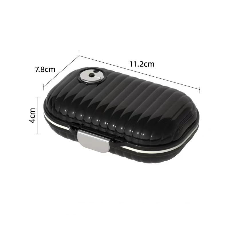 Органайзер для таблеток - вместительная таблетница Style на 7 отделений, размер L, черный