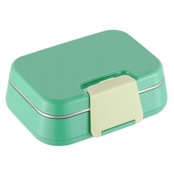 Ланч-бокс 1050мл PRISM двоярусний на 3 відділення, сталь 304, герметичний контейнер для їжі - зелений