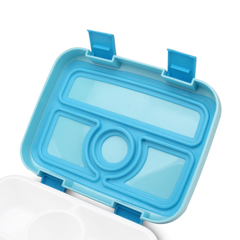 Качественный ланч-бокс на 5 герметичных секций Light 920 мл, голубой