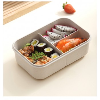 Пластиковий ланч-бокс Ivory 1200 мл, трисекційний контейнер для їжі з столовими приладами