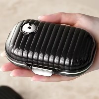 Органайзер для таблеток - вместительная таблетница Style на 7 отделений, размер L, черный