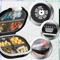 Органайзер для таблеток - вместительная таблетница Style на 7 отделений, размер S, черная