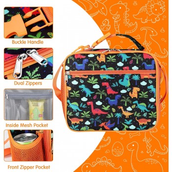 Детская термосумка, ланч бег в школу для еды с собой 6.8л, Dinosaurs