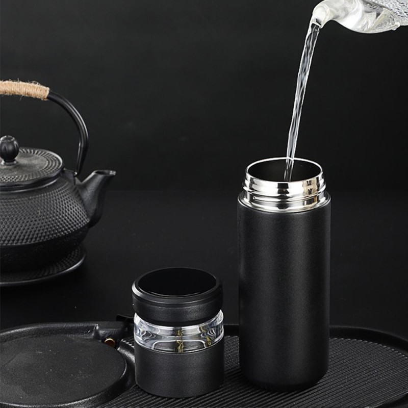 Термос для заваривания чая 500 мл с инфузером Infuza, черный