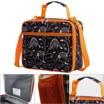 Детская термосумка, ланч бег в школу для еды с собой 6.8л, Оранжевая Динозавры