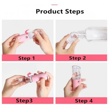 Увлажнитель для лица с аккумулятором, портативный мини аромараспылитель 30 мл для ухода за кожей Nano, розовый