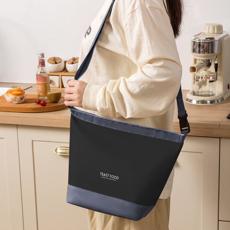 Термосумка для еды и напитков 2в1, регулируемая 10/5 л, ланч-бег трансформер Tiffin Food, черная