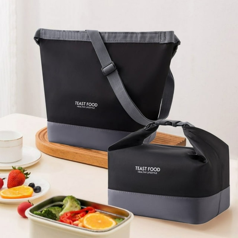 Термосумка для еды и напитков 2в1, регулируемая 10/5 л, ланч-бег трансформер Tiffin Food, черная