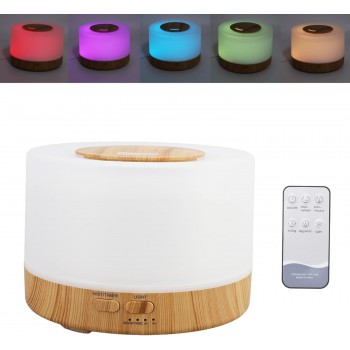 Увлажнитель воздуха - аромадиффузор AromaWood 500 мл - ультразвуковой, LED 7 цветов, с пультом, автостоп