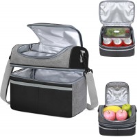 Сумка для ланча DuoBag на два яруса с термоизоляцией 10 л, Черная