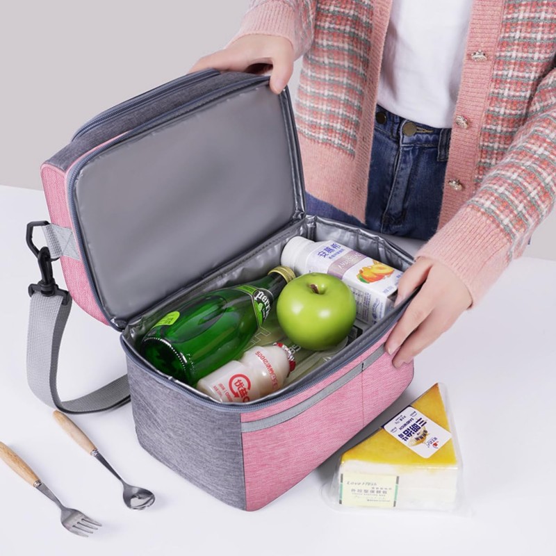 Сумка для ланча DuoBag на два яруса с термоизоляцией 10 л, Красная