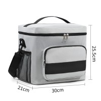 Большая термосумка-холодильник для еды и напитков с фольгированным покрытием TermoLine 16л, серая