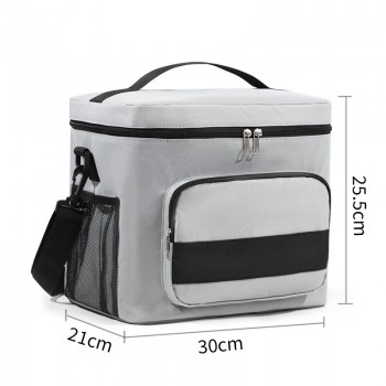 Большая термосумка-холодильник для еды и напитков с фольгированным покрытием TermoLine 16л, серая