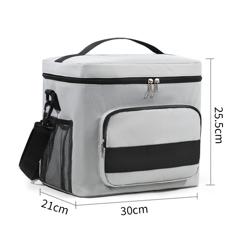 Большая термосумка-холодильник для еды и напитков с фольгированным покрытием TermoLine 16л, серая