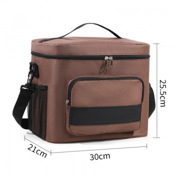 Большая термосумка-холодильник для еды и напитков с фольгированным покрытием TermoLine 16л, коричневая