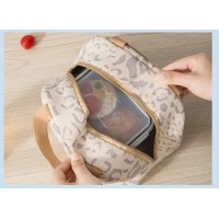 Стильная термосумка для еды с собой, ланч-бокса на 5 л Leopard, бежевая