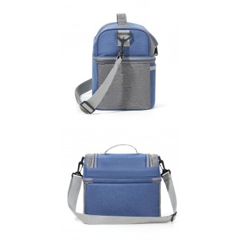Сумка для ланча DuoBag на два яруса с термоизоляцией 10 л, Синяя