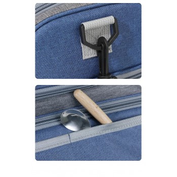 Сумка для ланча DuoBag на два яруса с термоизоляцией 10 л, Синяя