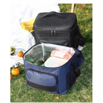 Большая термосумка-холодильник для еды и напитков с фольгированным покрытием TermoLine 16л, синяя