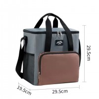 Большая термосумка-холодильник для еды и напитков с фольгированным покрытием Season 18л, коричневая