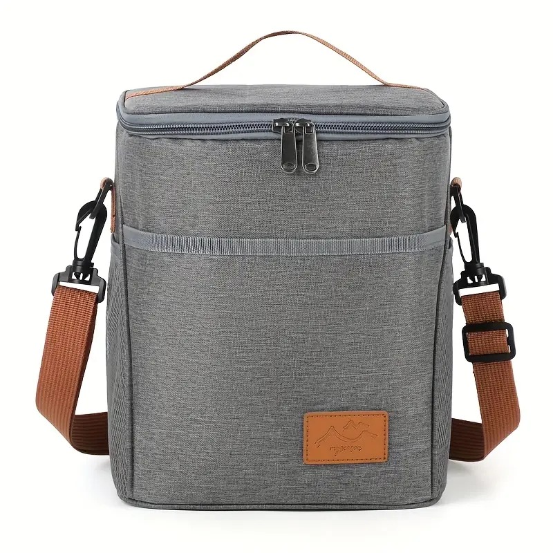 Вместительная и компактная термосумка-холодильник Termica 10 л с ремешком, серая