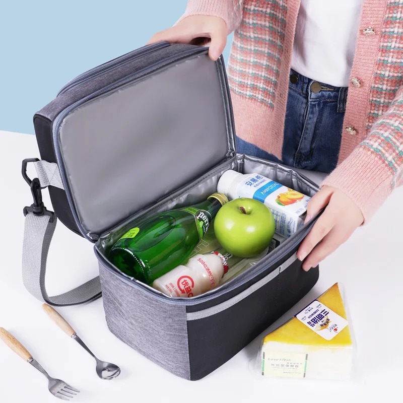 Сумка для ланча DuoBag на два яруса с термоизоляцией 10 л, Черная