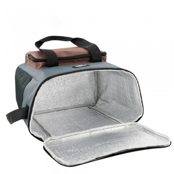 Большая термосумка-холодильник для еды и напитков с фольгированным покрытием Season 18л, коричневая