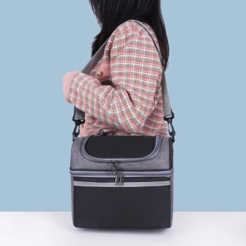 Сумка для ланча DuoBag на два яруса с термоизоляцией 10 л, Красная