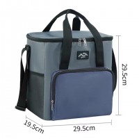 Большая термосумка-холодильник для еды и напитков с фольгированным покрытием Season 18л, синяя