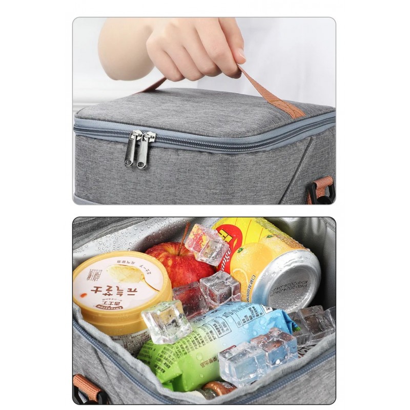 Вместительная и компактная термосумка-холодильник Termica 10 л с ремешком, серая