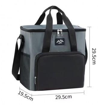 Большая термосумка-холодильник для еды и напитков с фольгированным покрытием Season 18л, черная