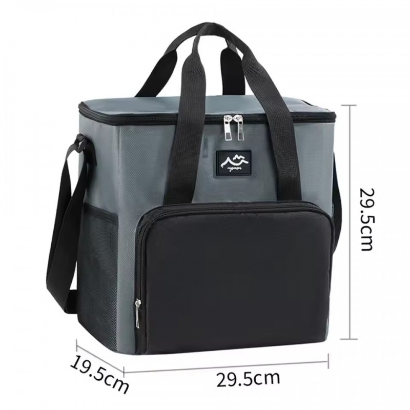 Большая термосумка-холодильник для еды и напитков с фольгированным покрытием Season 18л, черная