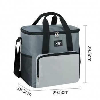 Большая термосумка-холодильник для еды и напитков с фольгированным покрытием Season 18л, серая