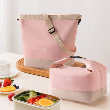 Термосумка для еды и напитков 2в1, регулируемая 10/5 л, ланч-бег трансформер Tiffin Food, розовая