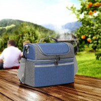 Сумка для ланча DuoBag на два яруса с термоизоляцией 10 л, Синяя