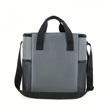 Большая термосумка-холодильник для еды и напитков с фольгированным покрытием Season 18л, коричневая