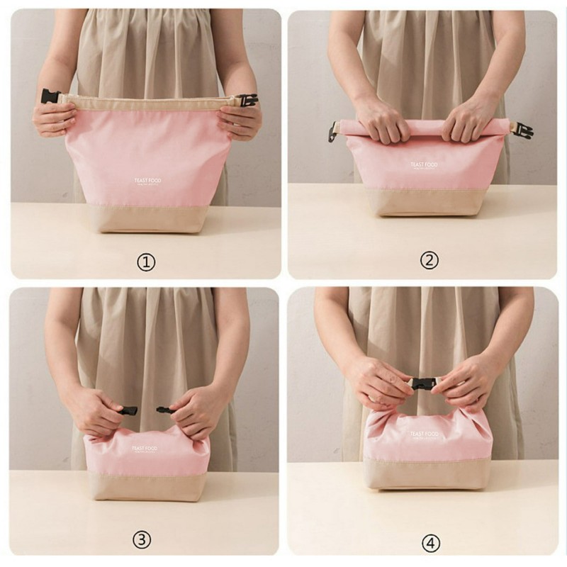 Термосумка для еды и напитков 2в1, регулируемая 10/5 л, ланч-бег трансформер Tiffin Food, розовая