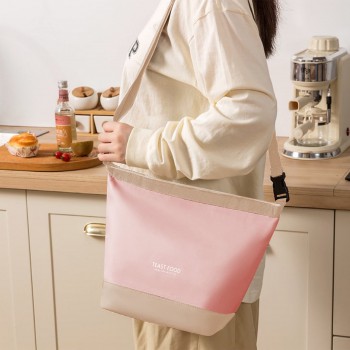 Термосумка для еды и напитков 2в1, регулируемая 10/5 л, ланч-бег трансформер Tiffin Food, розовая