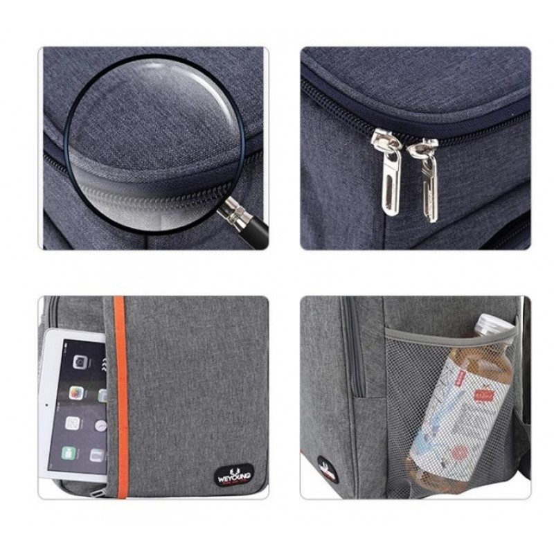 Терморюкзак-холодильник для еды и напитков 18 л, водонепроницаемый, для пикника и поездок Bag, серый